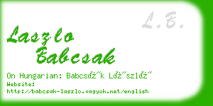 laszlo babcsak business card